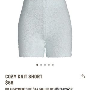 SKIMS aqua cozy knit shorts sold out online!